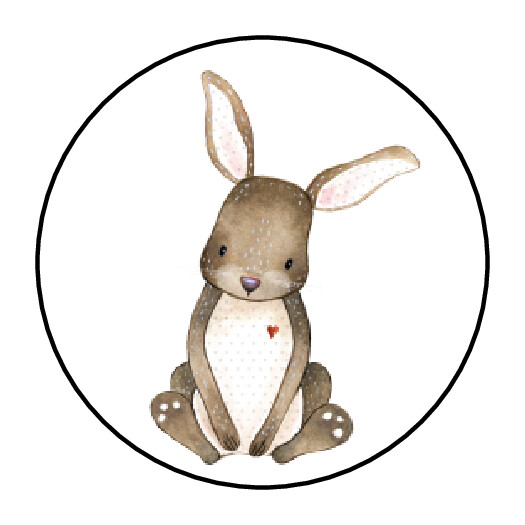 30 1.5″ WOODLAND ANIMAL BUNNY BIRTHDAY BABY SHOWER FAVOR LABELS ROUND STICKERS