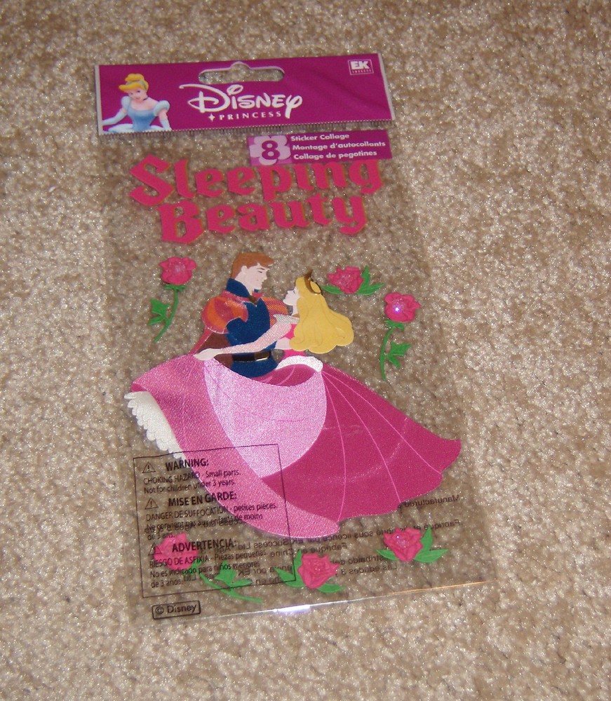 EK Success Disney Dimensional Sticker ~ Sleeping Beauty Dancing w/Prince.