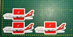 Vinyl Sticker 3X QANTAS 747 PLANE JUMBO AUSTRALIA AIRPORT SPOTTER GIFT