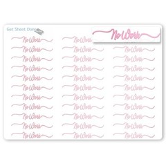 No Work Script Planner Stickers / 30 Gold Foiled Text Headers (1.5″) / PINK