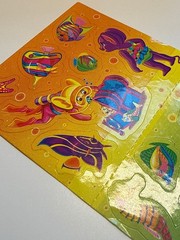 Vintage Lisa Frank Scuba Mouse and Tropical Fish Rainbow Sticker Sheet LFI- S288