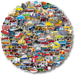 Transportation Stickers Pack 200 Pcs – Vehicle Stickers for Kids Party Favors