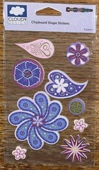 CLOUD 9 By Fiskars Chipboard Shapes Rain Drop Flowers Wedding Scrapbook Stickers