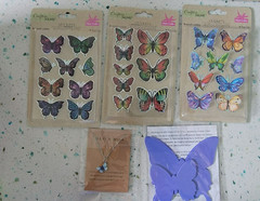 Crafter’s Square Butterfly Stickers Craft 48 total bonus butterfly necklace NEW