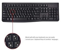2Pcs Russian Keyboard Stickers for Russian, Black Background With White Text