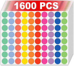 10 Different Colored Circle Dot Stickers for Toddlers Kids 3/4 Inch 1600 Pcs, 2