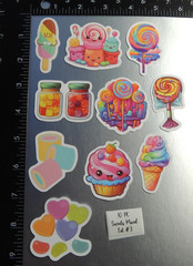 Sweets -Candy – Sugar – Stickers – 10 PCs – 5 styles available! See Description