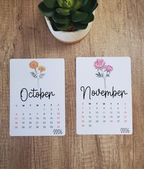 Large Calendar Stickers for Planners and Journals Birth Flower Design 5″ x 7″