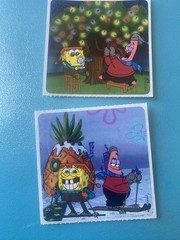 Lot Of 2 SpongeBob & Patrick Winter Activities Sticker Mods 2.5×2.5 Inches Each