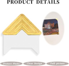240 Pieces Photo Corners for Scrapbooking, Gold Photo Corner Stickers, Self-Adhe