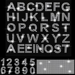 3 Sheets Glitter Letters Rhinestone Sticker Letter Bling Crystal Alphabet Number