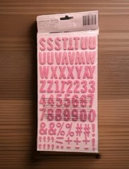 American Crafts Thickers Alphabet Stickers Maggie Pink Glitter Foam 138 pieces