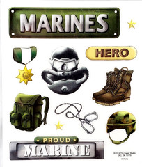 Marines Military Stickers Scrapbooking The Paper Studio Clear Hero Dog Tags 1ct