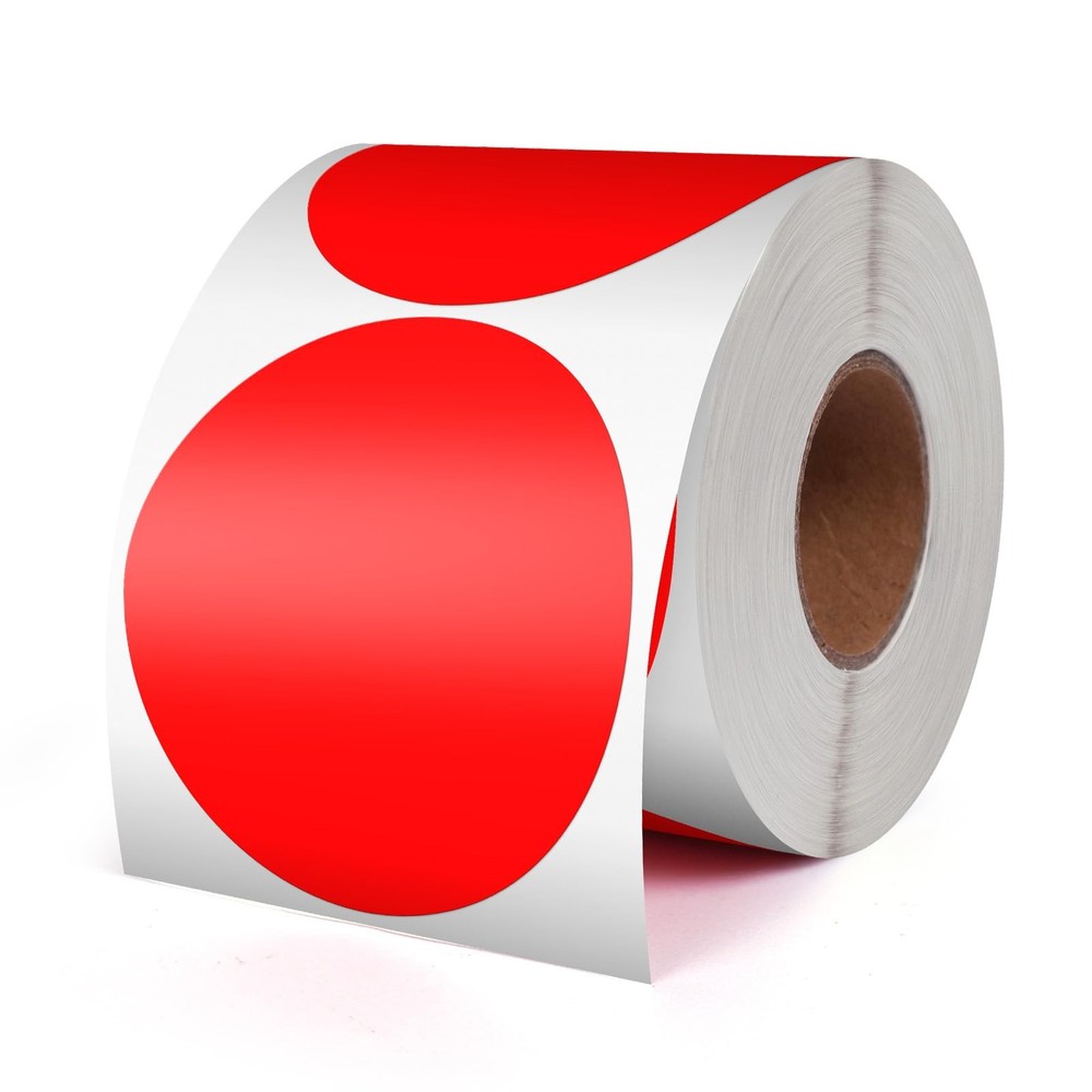 3 Inches Circle Stickers Roll 500 PCS, Self-Adhesive Large Round Color Coding…