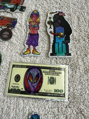 Lot of 16 Vtg 90’s Psychedelic Alien Prism Vending Machine Stickers NOS Holo