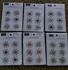 Crafts Karen Foster Sparklers Swirl Burst Brads Bling Gems Lot 10 Packs No Dups