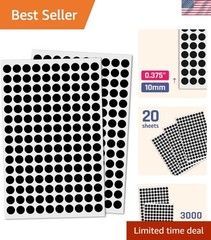 High-Quality 3000 Pack Black Round Labels – Ideal for All Surfaces and Crafts