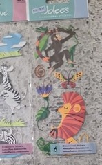 Jolee’s Scrapbooking 3D Stickers Zoo Jungle Safari Africa Monkey Lot 2 NIP