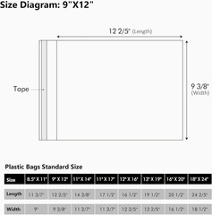 High-Quality Acid-Free Crystal Clear Bags for Preserving 9×12 Art & Prints