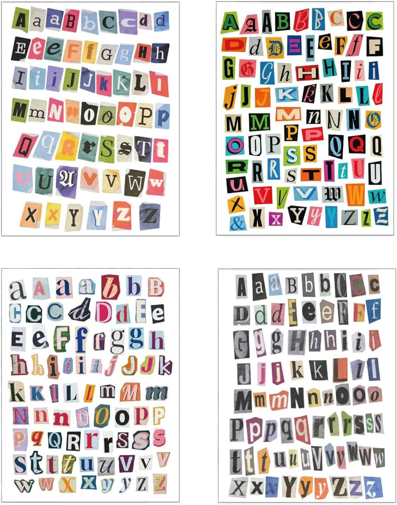 Vintage 287PCS Alphabet Letter Stickers for Scrapbooking and DIY Crafts