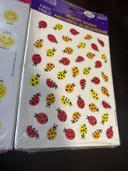 2 Packs Vintage? Hallmark Stickers – Rewards – Yellow Smiley Faces & Ladybugs