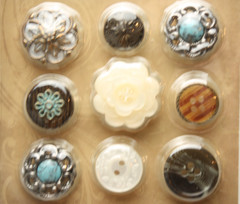 Vintage Look Decorative Buttons Set of 9 Jim Holtz Idea-ology