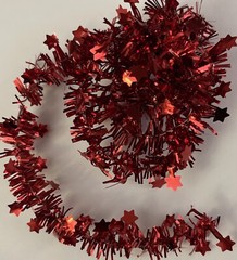 SMALL RED STAR METALLIC GARLAND (24”)Christmas•Holiday •Ornament•Decoration•Tree