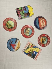 Lot Vintage Style Travel Stickers 7 New Matte 3M Peel Off Popular Destinations
