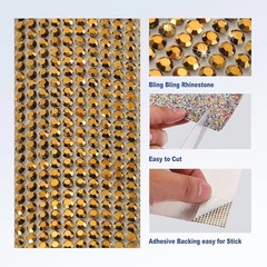 Gold Rhinestone Sheet 81000 Gems Self-Adhesive DIY Car Phone Craft Decor