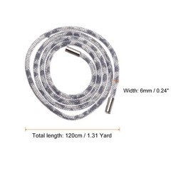 6mm x 120cm Rhinestone Rope Crystal Rope White Mesh Black White Diamond