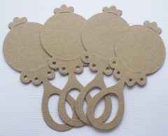 {4} *BABY RATTLE* Infant Unfinished Chipboard Die Cuts — 1 3/4″ x 4″