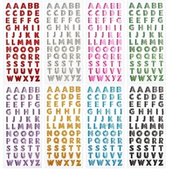 8 Colors Glitter Alphabet Letter Stickers for Grad Cap and Handicraft Art, Gl…