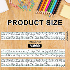 24 Pcs Cursive Letters Desk Strips Alphabet Letters Desk Strips Art Removable St