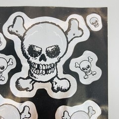 Vintage 1980’s 3M Skull & Crossbones Sticker Sheet 1989 Halloween