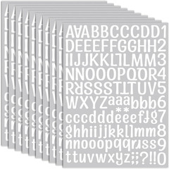 10 Sheets Small Letter Stickers – 1 Inch Art White Vinyl Self Adhesive Alphabet