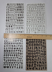 12 Alphabet Letters Rub On Sheets White Brown Black Fonts Scrapbooking Crafts