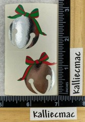 Mrs Grossman SILVER BELLS Stickers 1/2 SHEET CHRISTMAS RED & GREEN BOWS VINTAGE