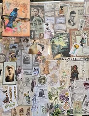People & Children Junk Journal Kit Vintage Style Paper Stickers Images Ephemera