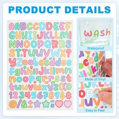 20 Sheets Letter Stickers, Vinyl Letter Number Stickers, Orange