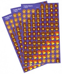 3 Sheets MINI adorable TEDDY BEAR Scrapbook Stickers 300 Mini Stickers!