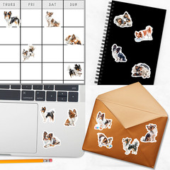 Papillon Dog Stickers for Journals, Scrapbooks, Planners, Glossy, Matte