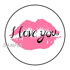 30 KISSING LIPS I LOVE YOU ENVELOPE SEALS LABELS STICKERS 1.5″ ROUND GIFTS