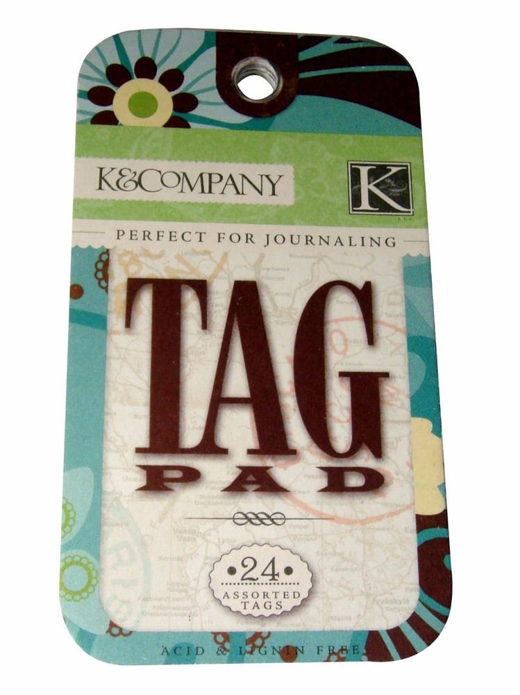K & Company Happy Trails Tag Pad Scrapbook Journaling Craft K & Co 24 pieces