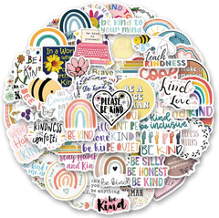 125 Waterproof Be Kind Stickers – Motivational Letter Quotes for Kids