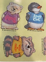 Hallmark Shirt Tales 1982 Fuzzy Animals Stickers 1 Sheet Collectible HTF