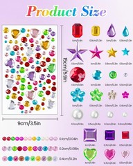 6124Pcs Gem Stickers-Self-Adhesive Face Jewelry Stickers, Acrylic Gems DIY Cr…