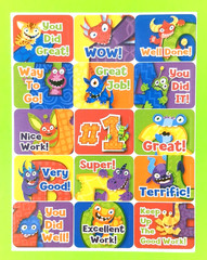 Eureka Monsters Encouraging Words Sticker Sheet Retired