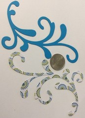 FLOURISH Design Die-Cuts(4pc) 5″x 3″•Card Making•Shape•Swirl •Flower•Garden•Wave