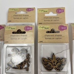 Crafters Square Laser Cut Kraft Words Shapes Icons 1.5 Inch 6 Pc Lot of 6