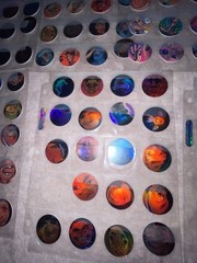 Large Lot Round Holographic Cartoon Stickers, Assorted Multicolor Mixed Designs
